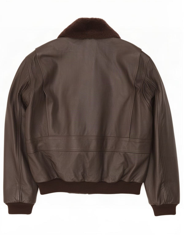 Bomb Boogie Giacca militare in pelle da uomo UK 42 XL Marrone