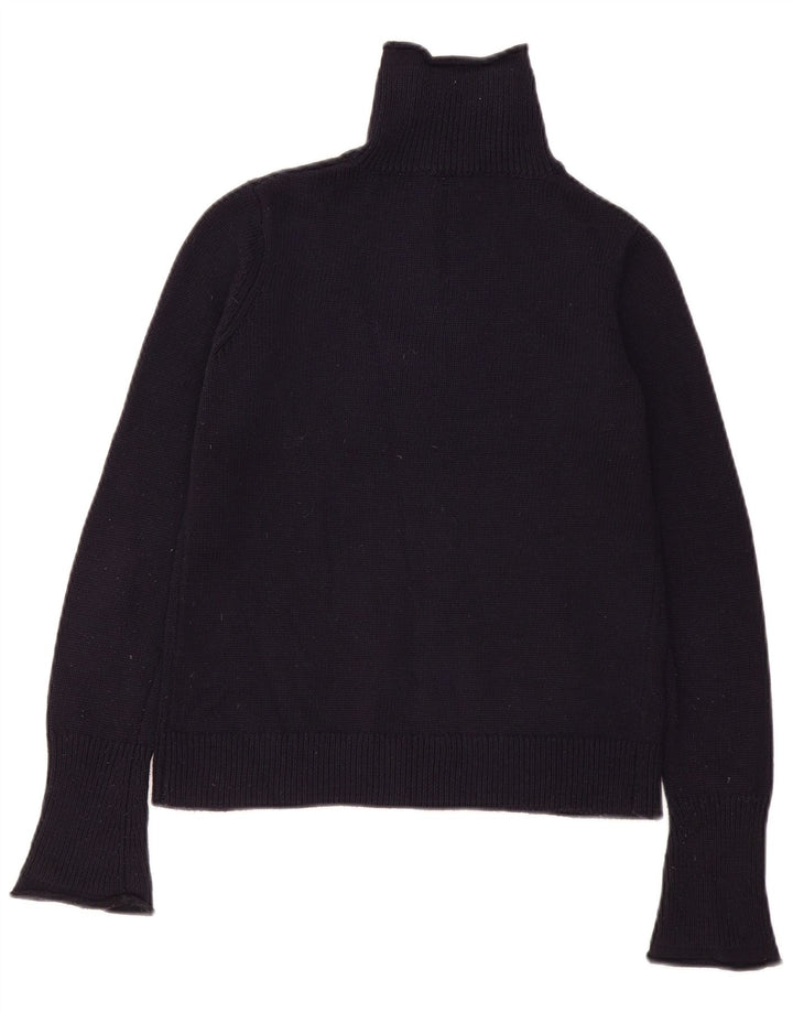 Maglione Zara da donna con collo e zip UK 12 poliestere nero medio
