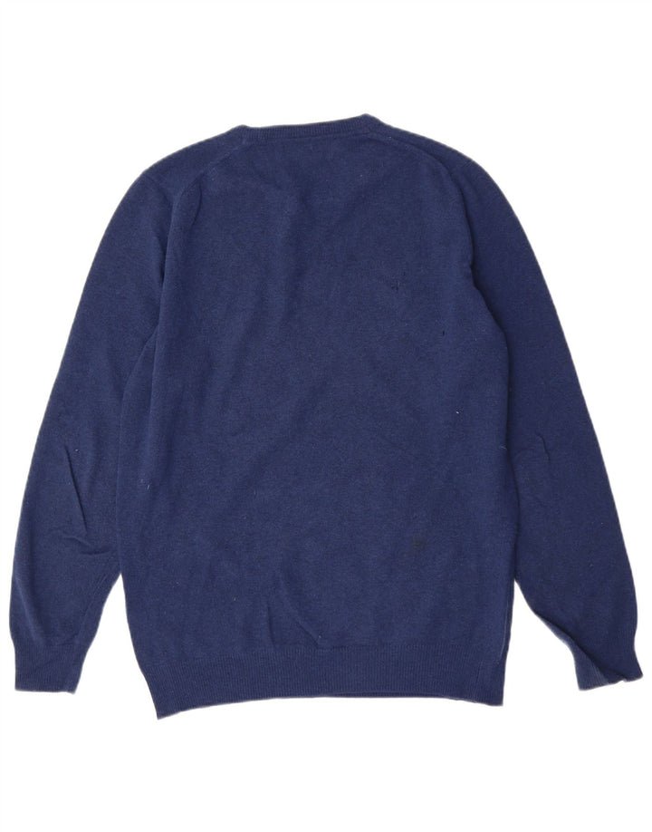 Barbour Uomo Girocollo Maglione Maglione Piccolo Blu Navy Lana d'agnello