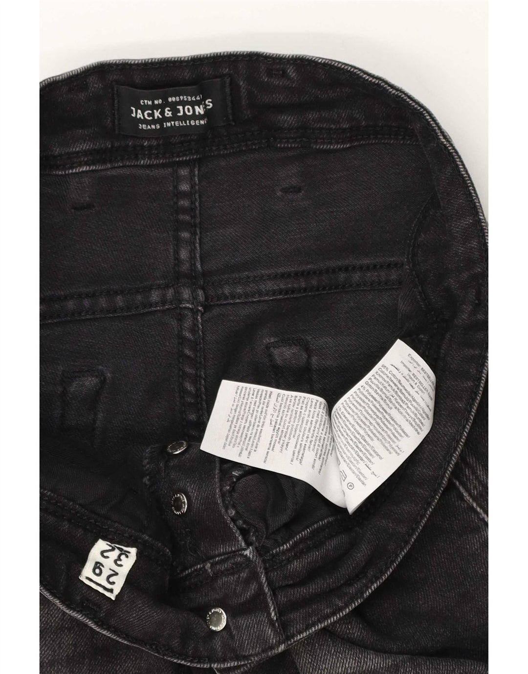 Jack & Jones Uomo GLENN Slim Jeans W29 L32 Cotone Nero