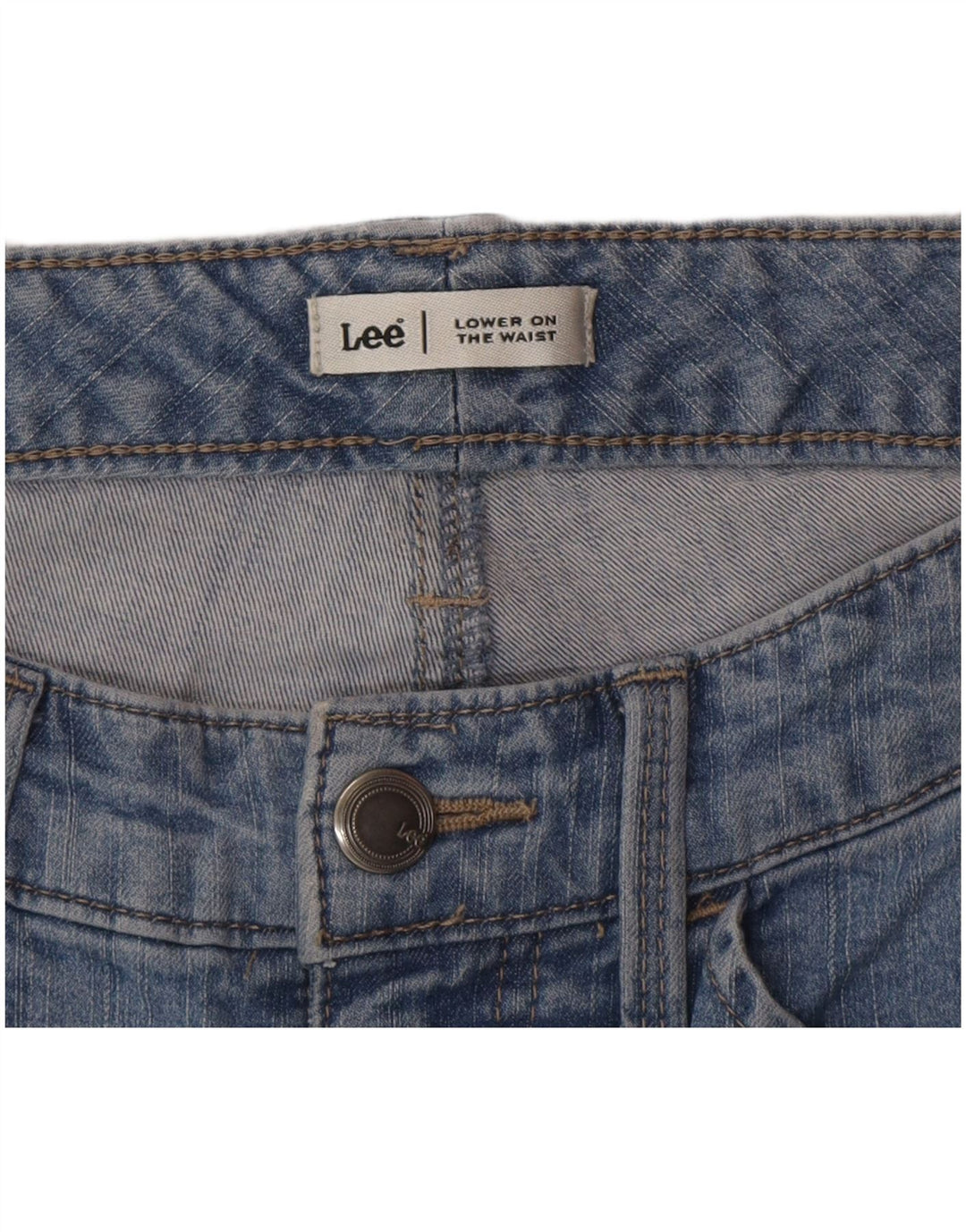Jeans Capri a vita bassa da donna Lee W28 L20 Blu
