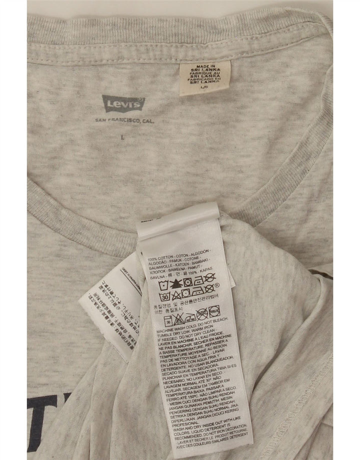 T-shirt grafica da uomo LEVI'S Top grande in cotone grigio