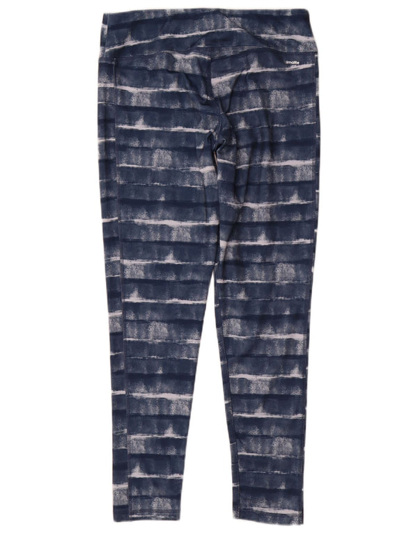 Leggings Adidas Climalite da donna UK 12/14 Poliestere a righe blu medio