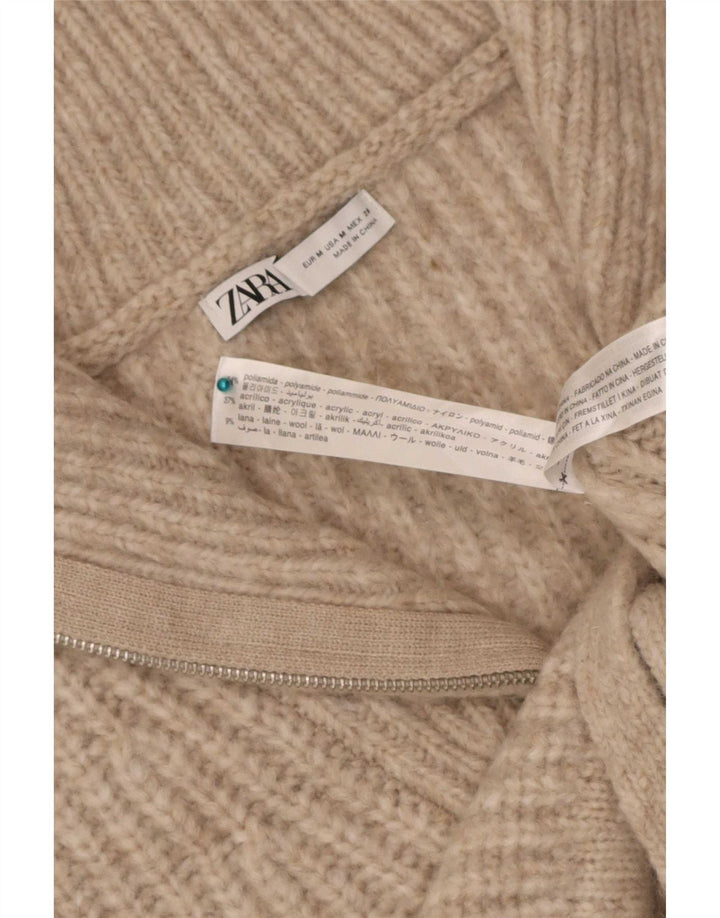 Canotta corta da donna Zara UK 14 Beige medio Poliammide