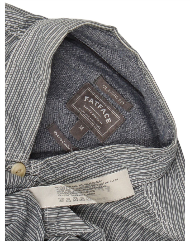 Camicia da uomo dal taglio classico Fat Face Classica in cotone a righe grigio medio