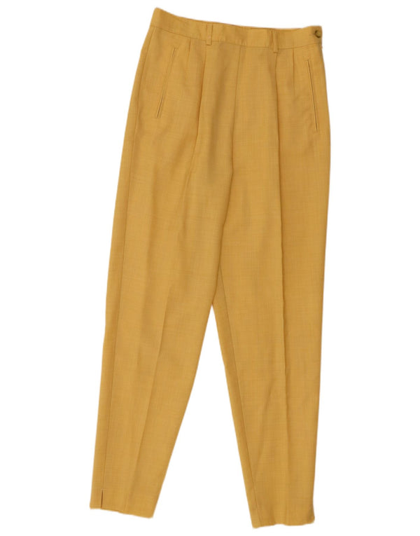 Pantaloni casual a vita alta da donna Benetton IT 44 Medium W28 L28 Giallo