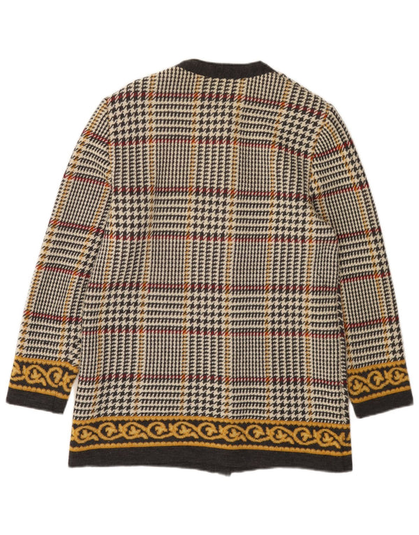 Maglione cardigan da donna Liola UK 12 Lana pied de poule multicolore medio