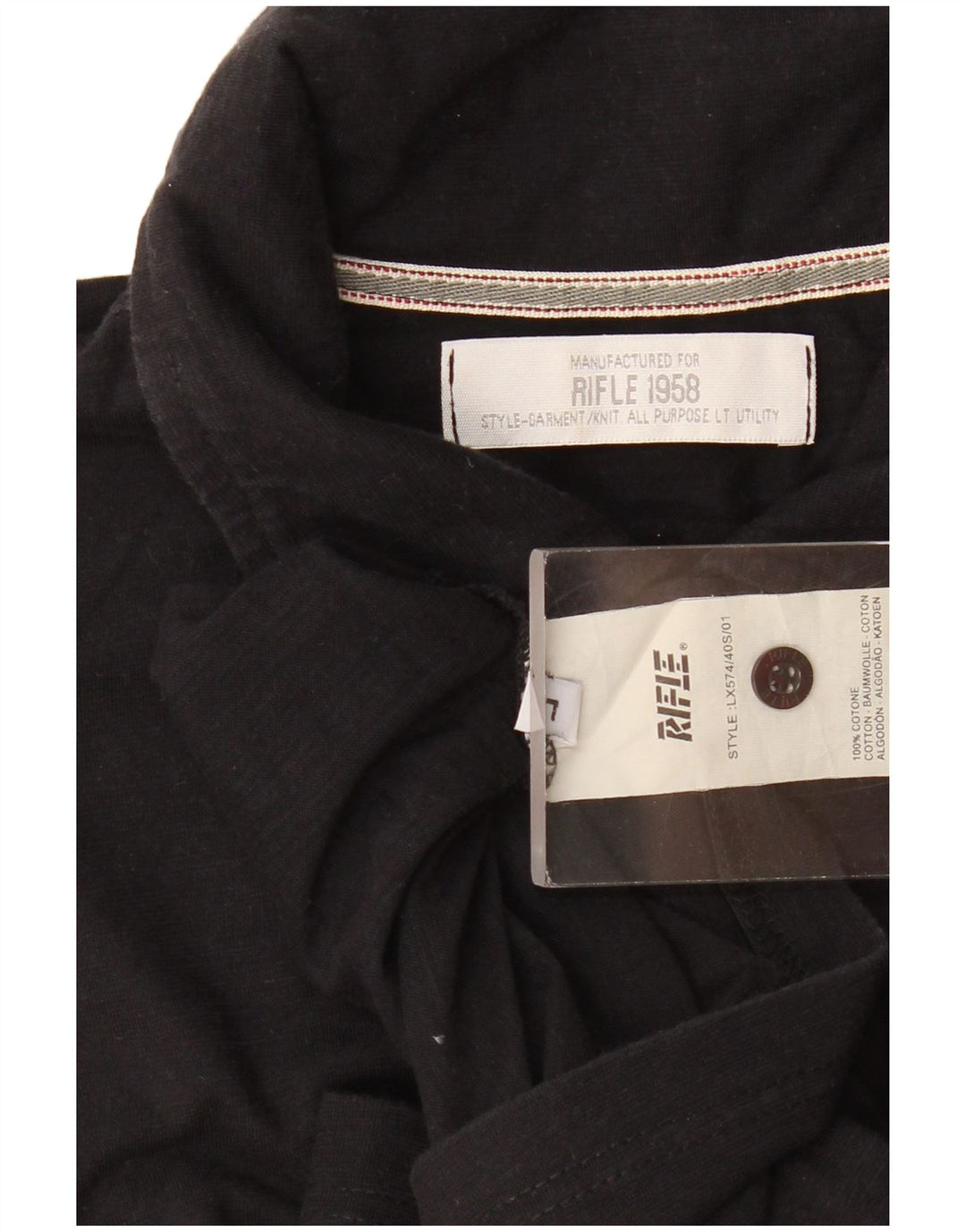 Polo da uomo Rifle Large in cotone nero