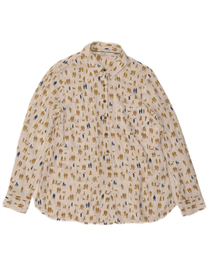 Camicetta da donna con motivo astratto di White Stuff UK 8 Small Bianco sporco