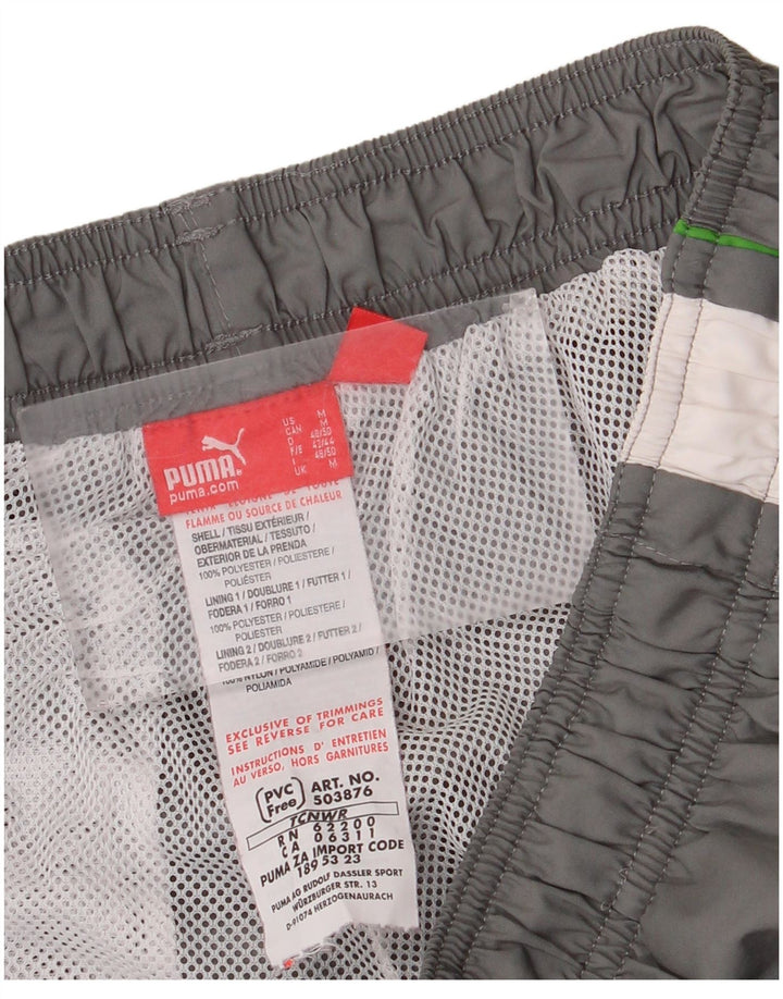 Pantaloni da tuta da uomo Puma in poliestere color block grigio medio