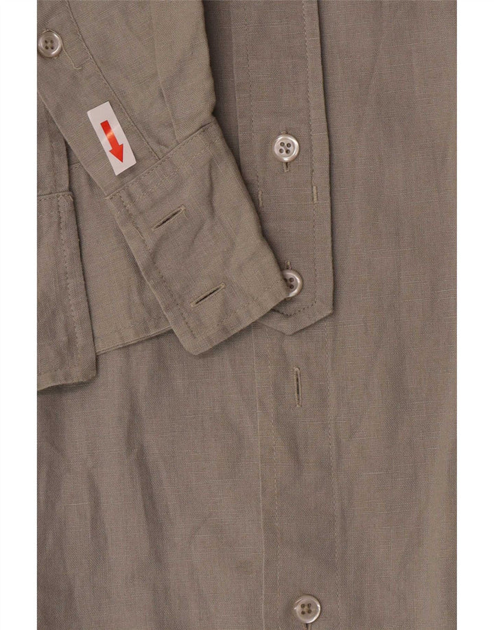 Camicia da uomo Marlboro Classics Large in lino grigio