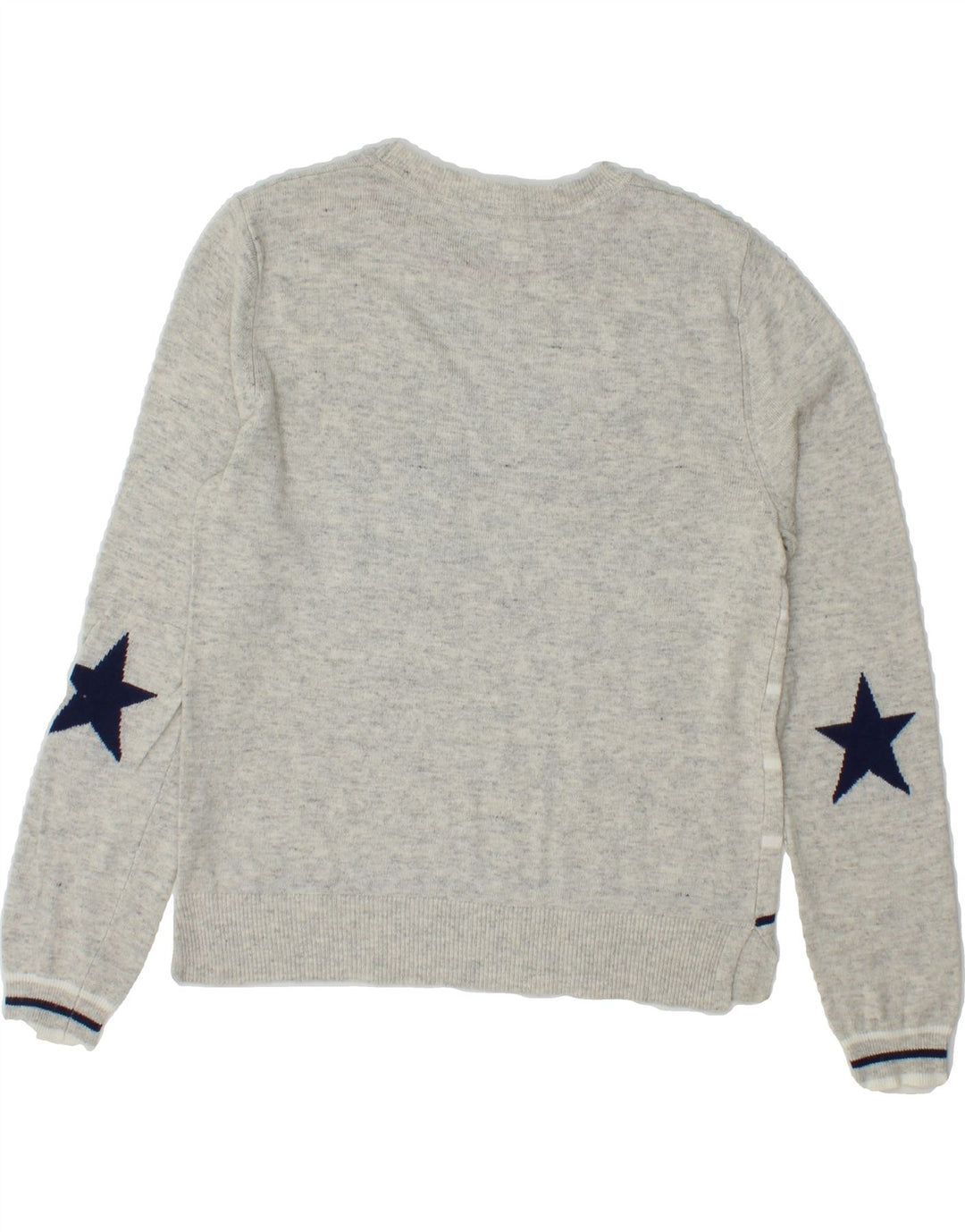 OASIS Womens Boat Neck Jumper Sweater UK 12 Medium Grey Striped Viscose Vintage Oasis and Second-Hand Oasis from Messina Hembry 