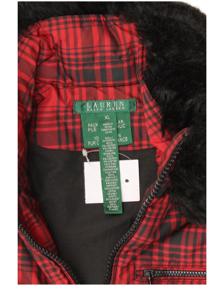 Gilet da donna RALPH LAUREN UK 18 XL Poliestere rosso a quadri