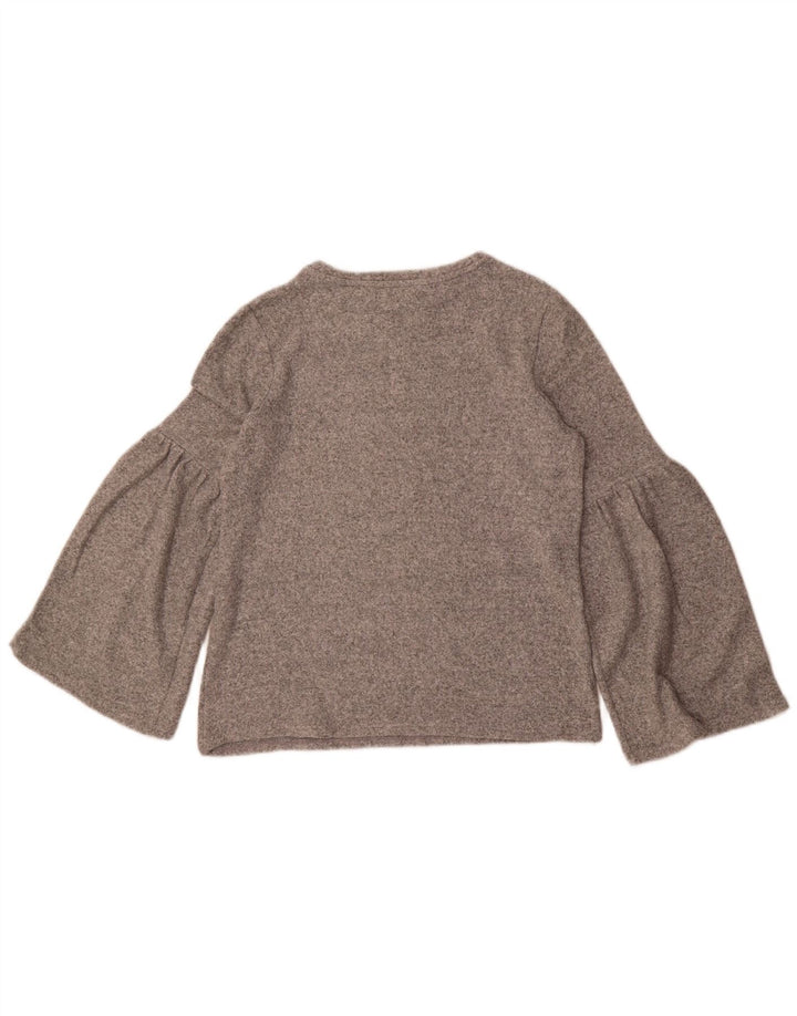 Top Zara da donna oversize a maniche lunghe UK 10 piccolo in viscosa grigia