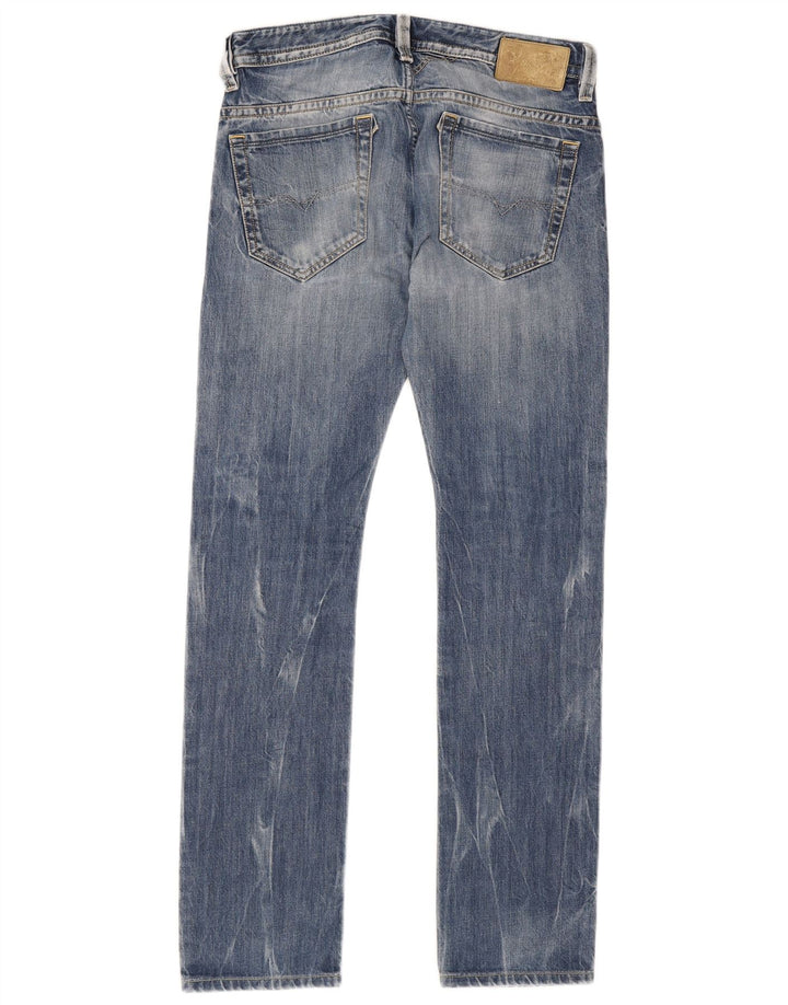Jeans slim invecchiati da uomo Diesel W30 L33 in cotone blu