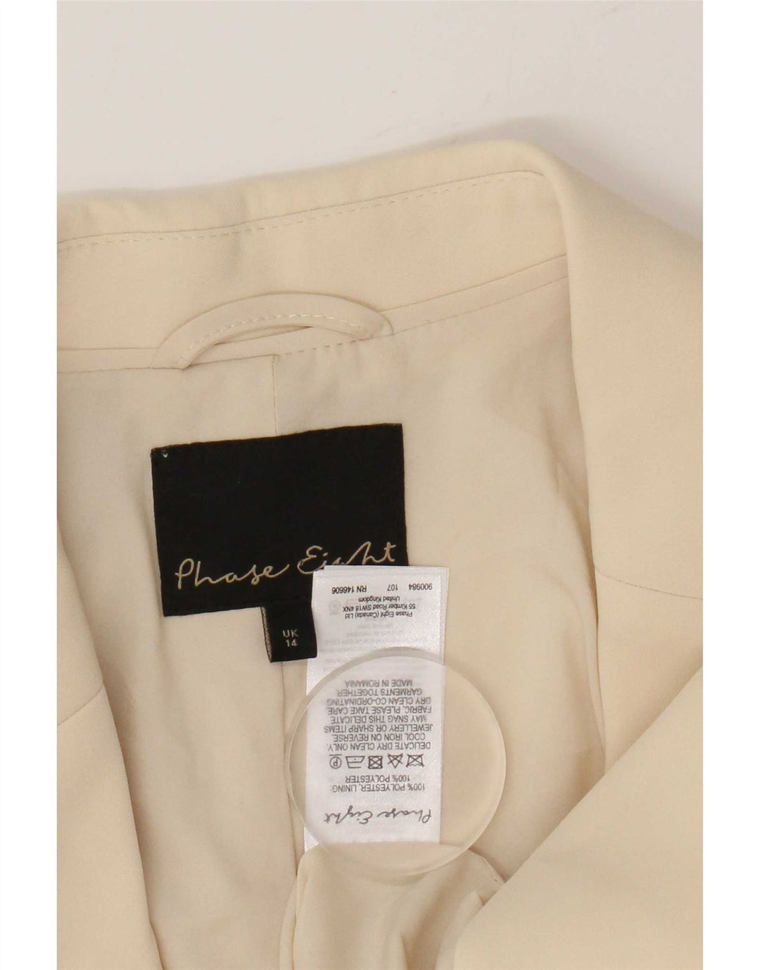 Giacca blazer a 2 bottoni da donna Phase Eight UK 14 Poliestere beige medio