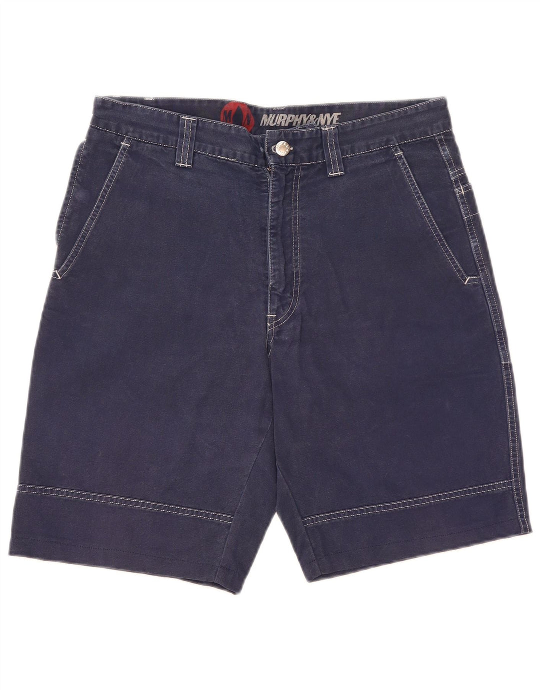 Pantaloncini chino da uomo Murphy & Nye W34 grandi in cotone blu navy