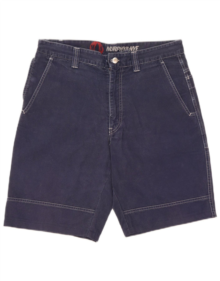 Pantaloncini chino da uomo Murphy & Nye W34 grandi in cotone blu navy