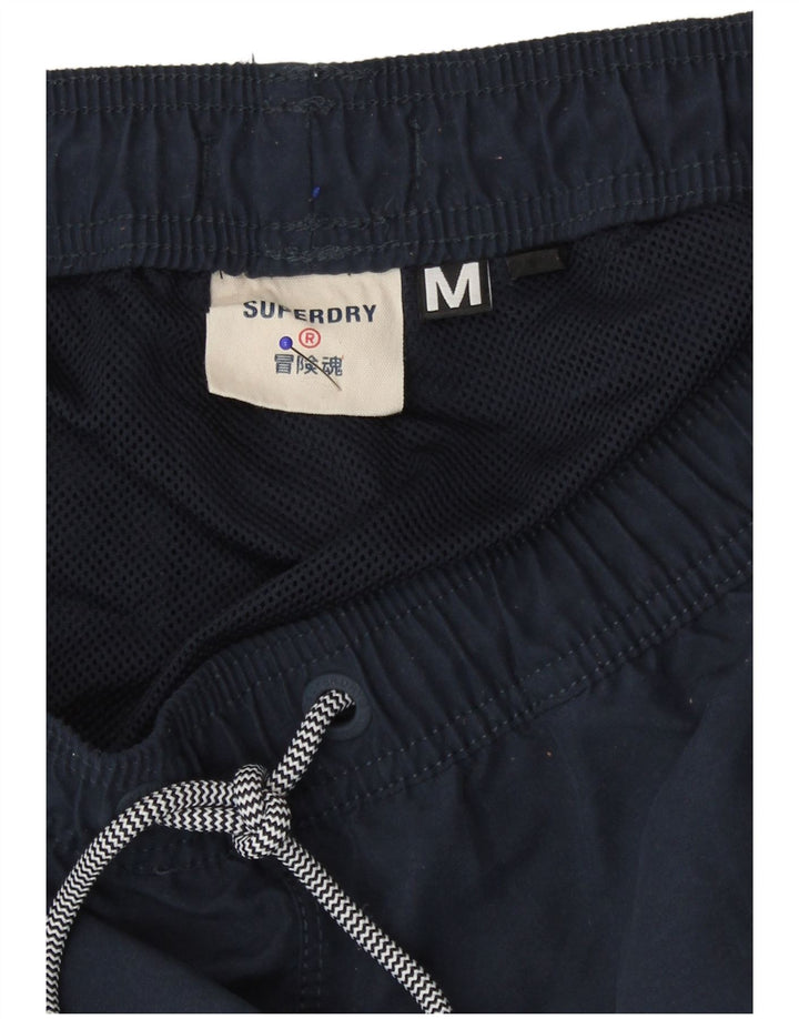 Pantaloncini da bagno da uomo Superdry poliestere color block medio blu navy