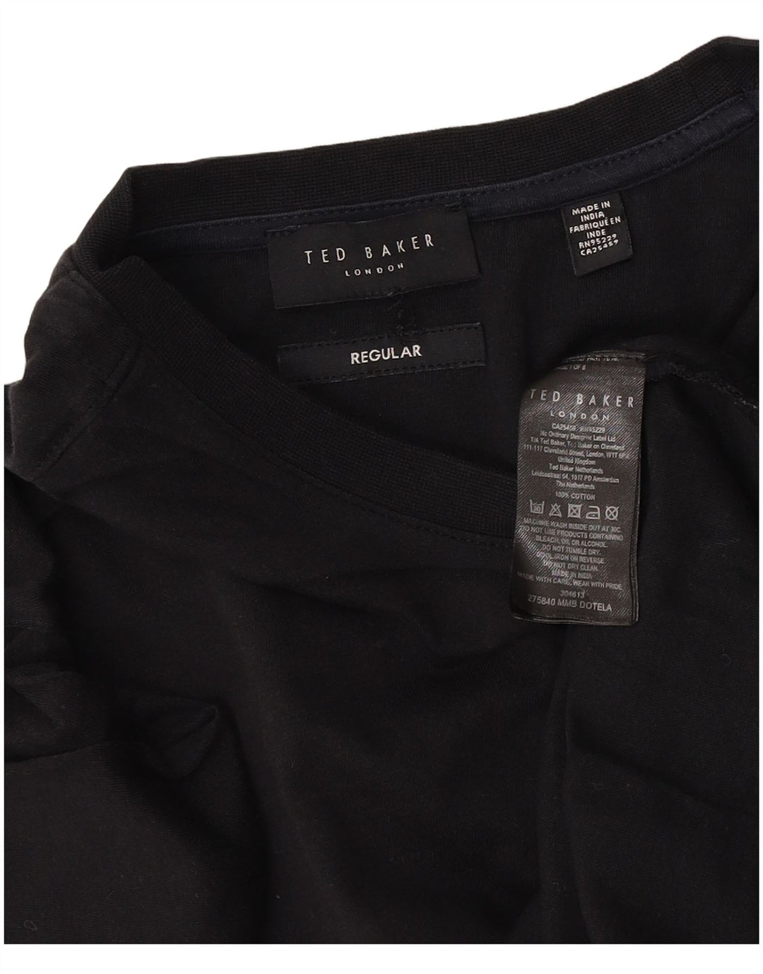T-shirt regolare da uomo Ted Baker Top in cotone nero medio