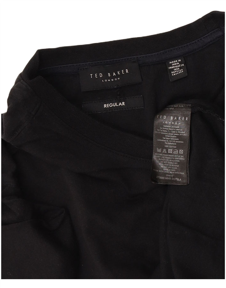 T-shirt regolare da uomo Ted Baker Top in cotone nero medio