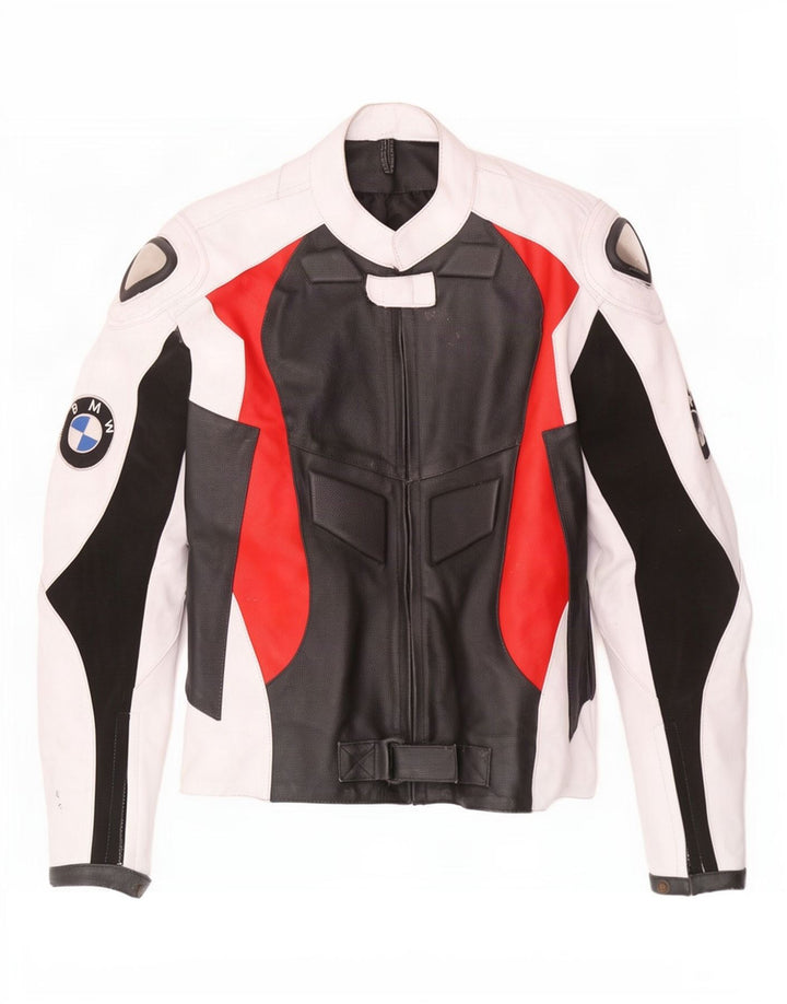 Giacca da pilota in pelle da uomo BMW UK 42 XL multicolore Colourblock