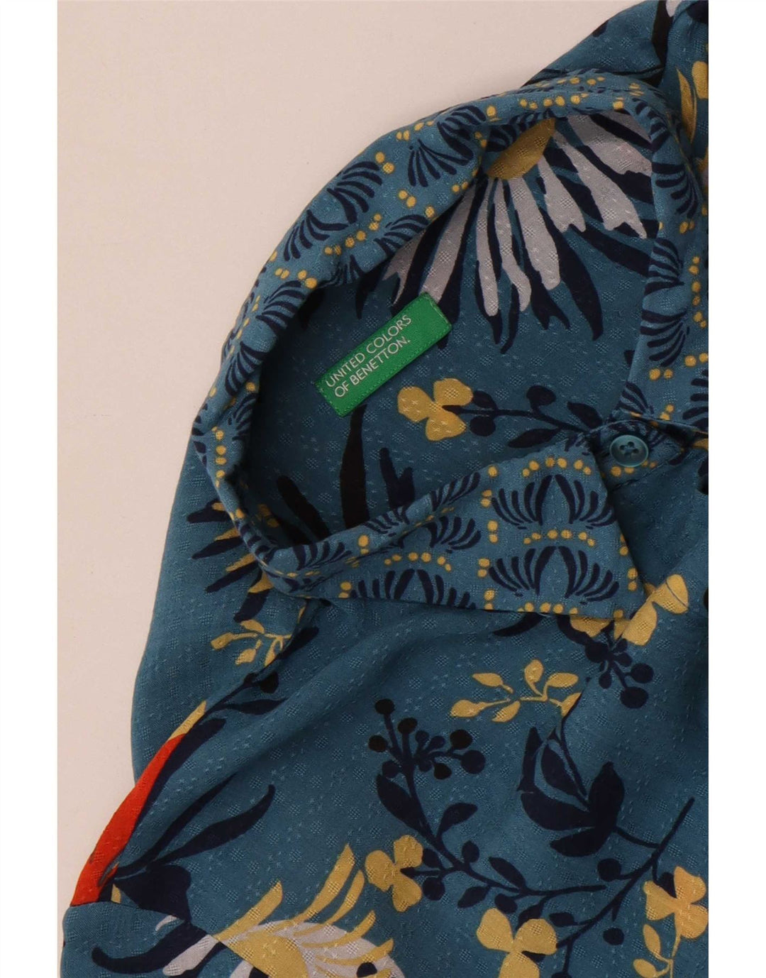 Camicia da donna Benetton UK 12 Blu medio floreale