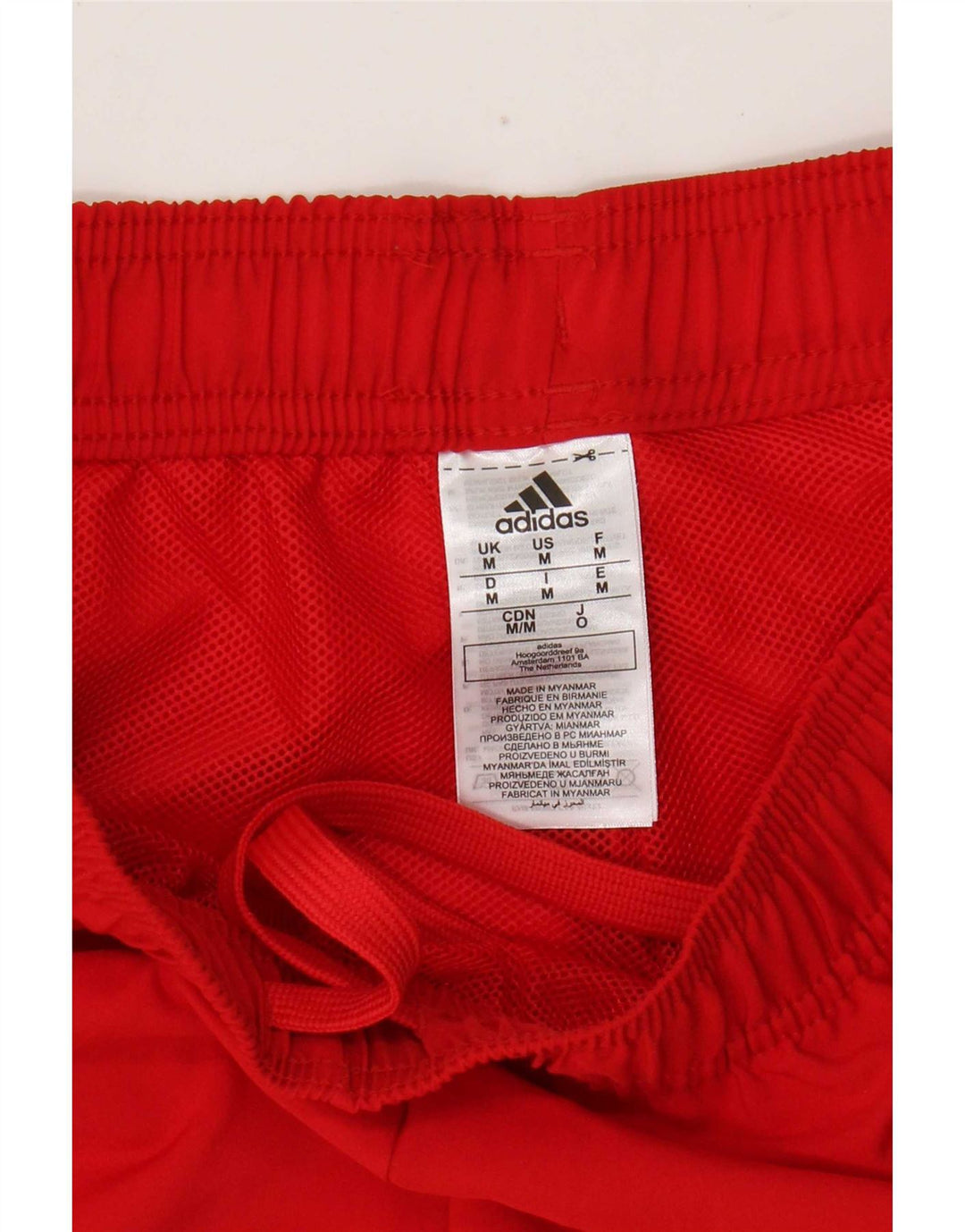Pantaloncini sportivi Adidas da uomo in poliestere rosso medio