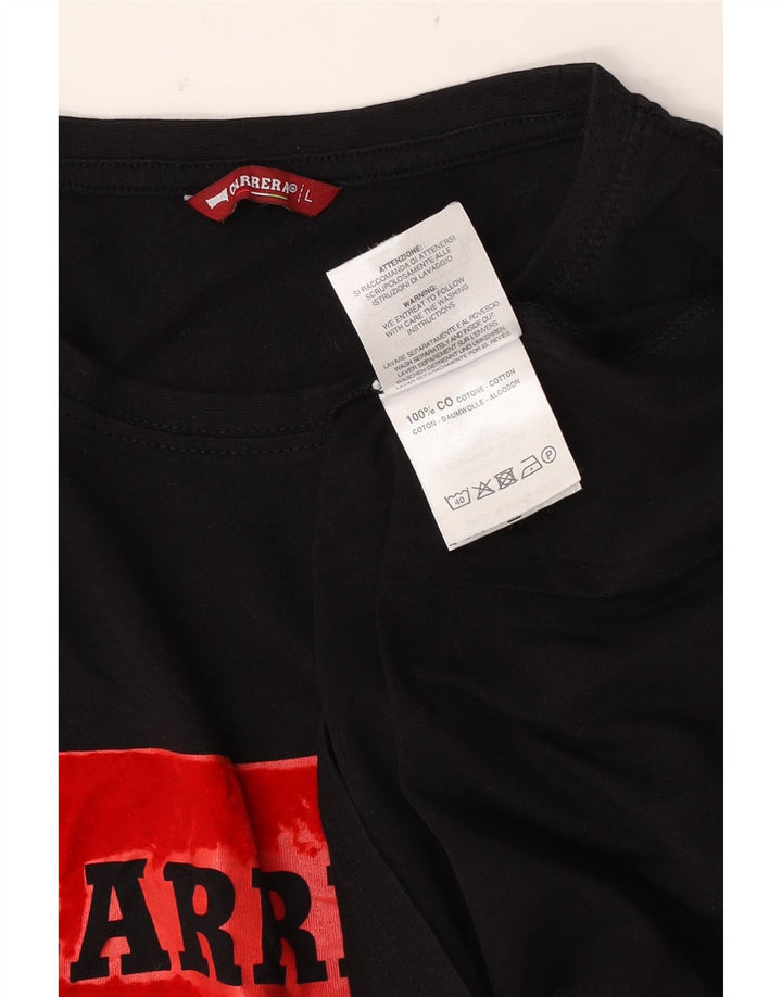 T-shirt grafica da uomo Carrera Top grande in cotone nero