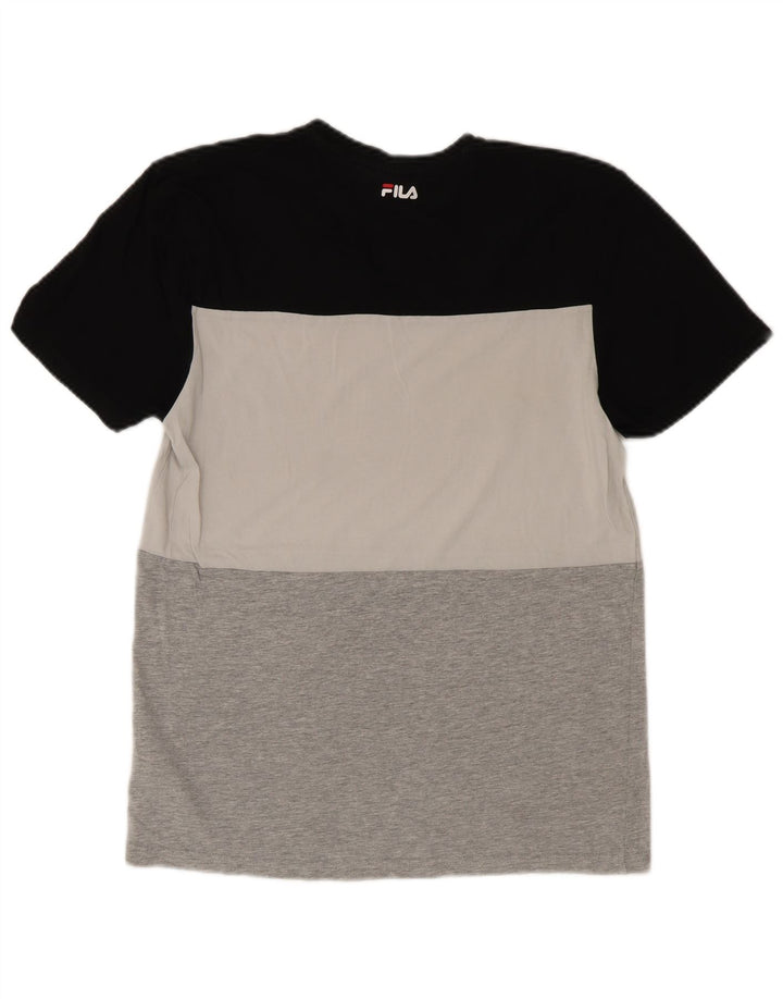 T-shirt grafica da uomo Fila Top Small in cotone color block multicolore