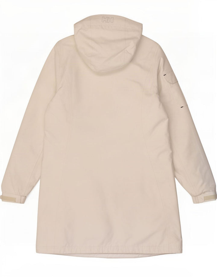 Impermeabile con cappuccio da donna Helly Hansen UK 16 grande poliestere bianco