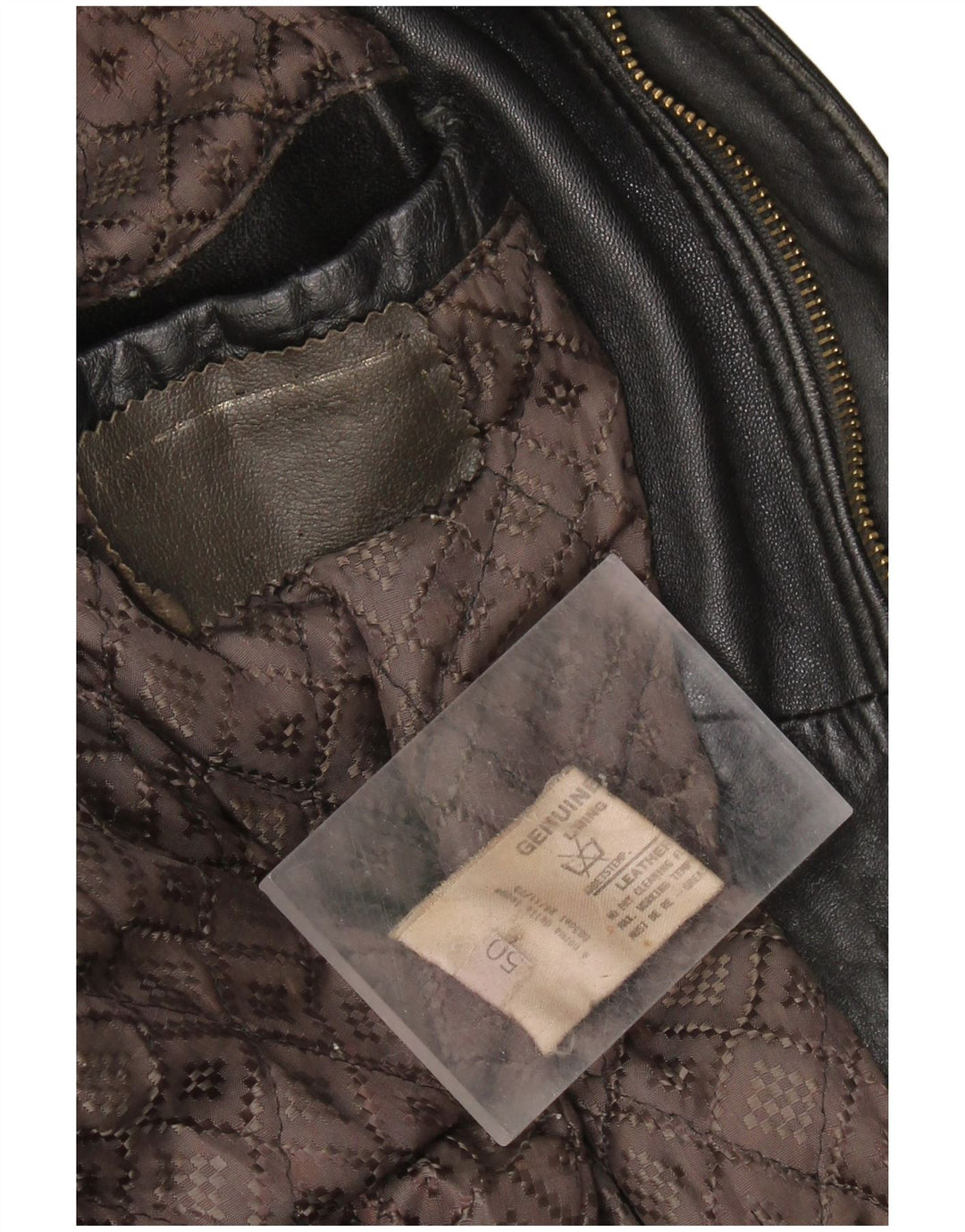 Giacca in pelle da uomo VINTAGE IT 50 Large in pelle nera