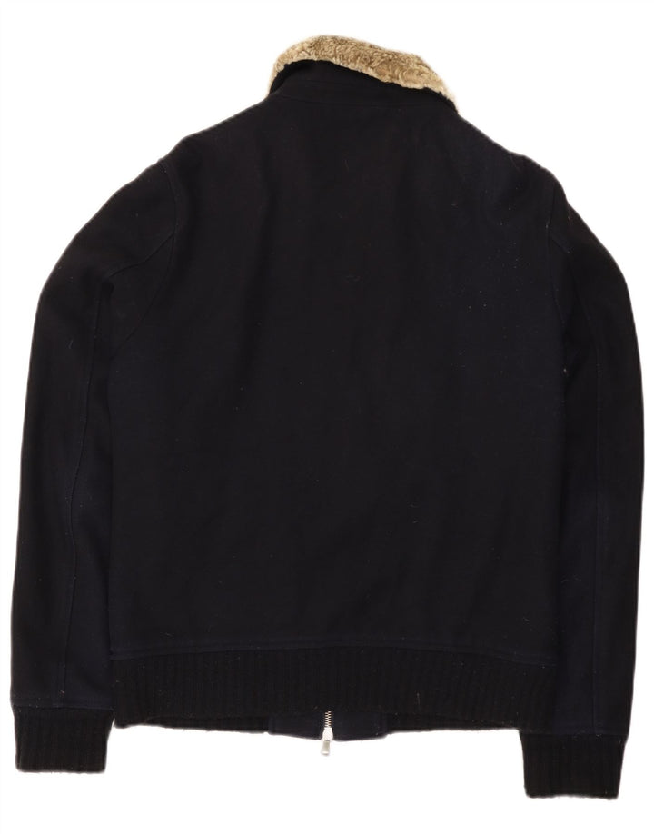 Giubbotto bomber da donna vintage UK 14 medio blu navy