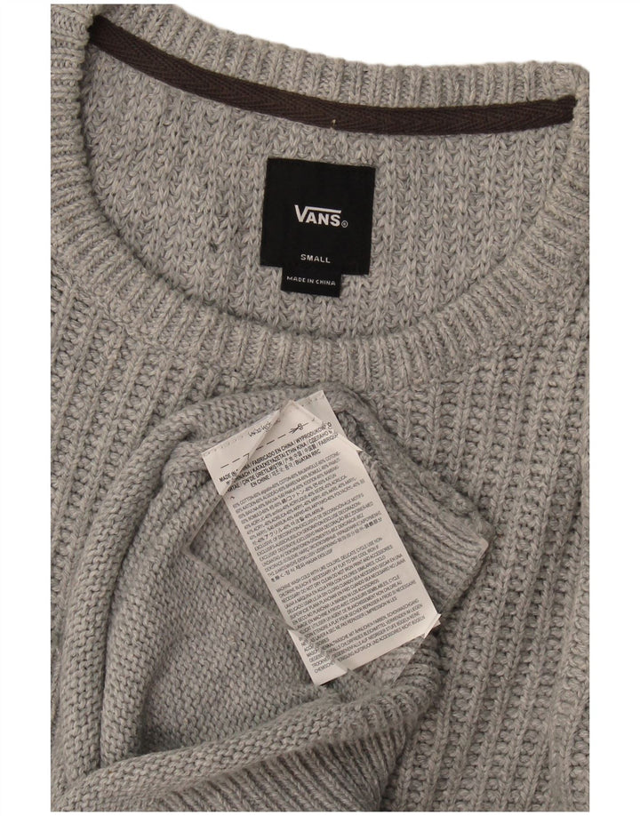 Maglione maglione girocollo da uomo Vans piccolo in cotone grigio