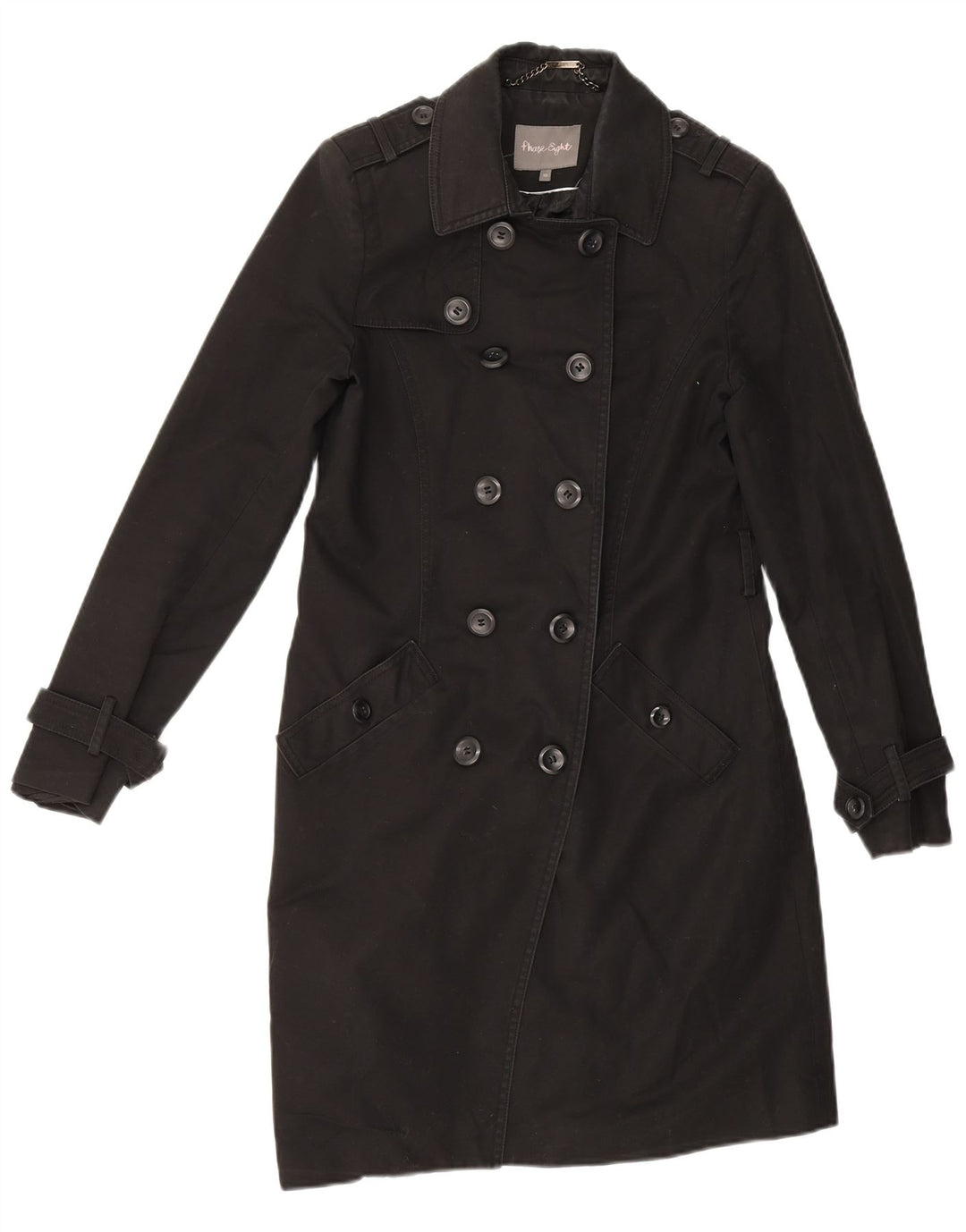 Trench militare da donna Phase Eight UK 10 piccolo nero
