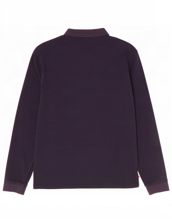 Polo da uomo a maniche lunghe Napapijri XL in cotone blu navy