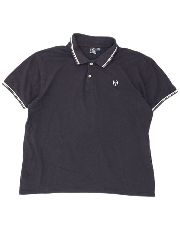 Polo da uomo Sergio Tacchini 2XL in cotone a righe blu navy