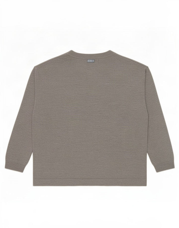 Maglione oversize con scollo a V da donna Marks & Spencer UK 10 piccolo grigio