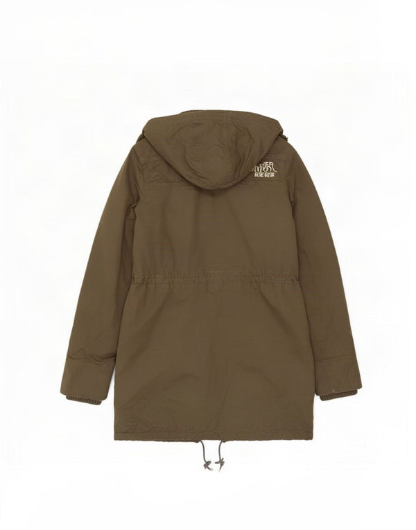 Giacca parka da donna con cappuccio Superdry UK 14 medio poliestere kaki