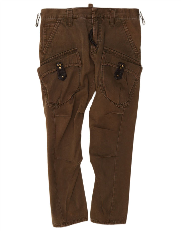 Pantaloni cargo slim da donna Dsquared2 IT 42 medio W30 L26 cotone marrone