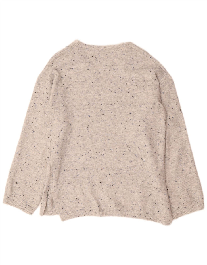 Maglione maglione con scollo a V da donna Marks & Spencer UK 10 piccolo grigio chiazzato
