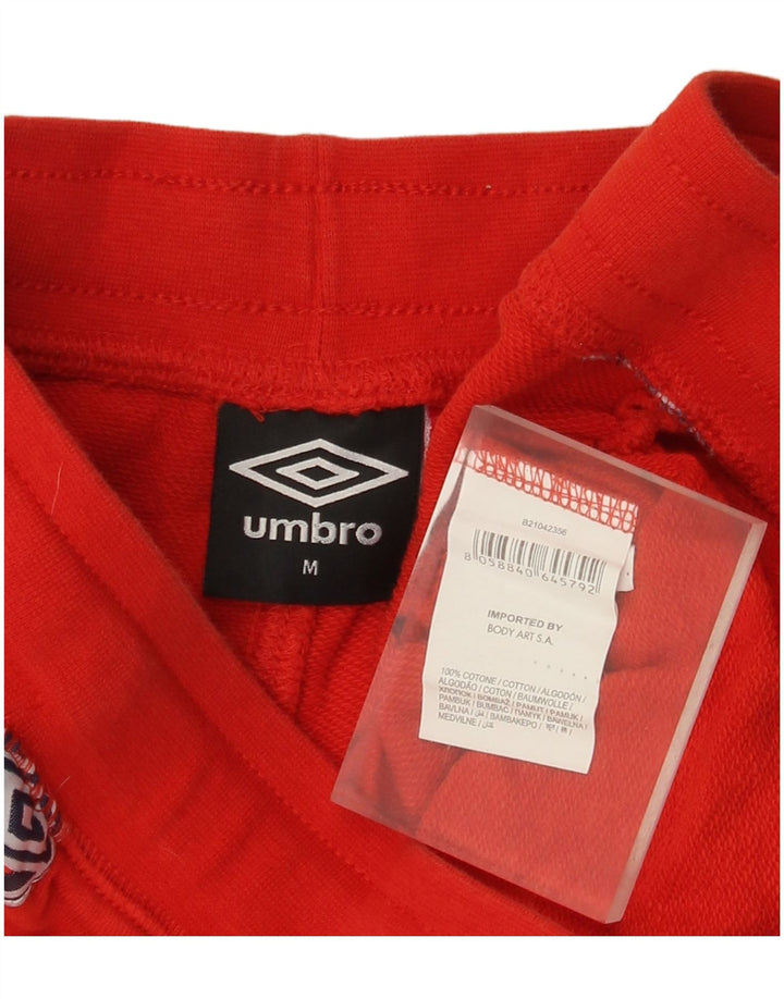 Pantaloncini sportivi grafici da uomo Umbro in cotone rosso medio