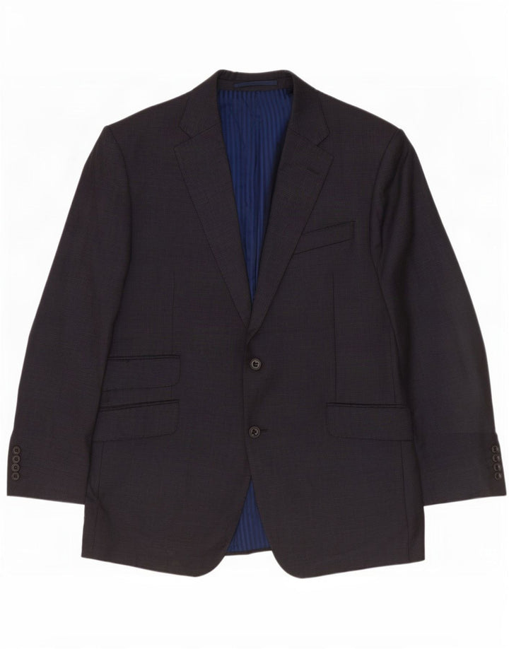 Giacca blazer a 2 bottoni Marks & Spencer da uomo UK 40 pied de poule grigio medio