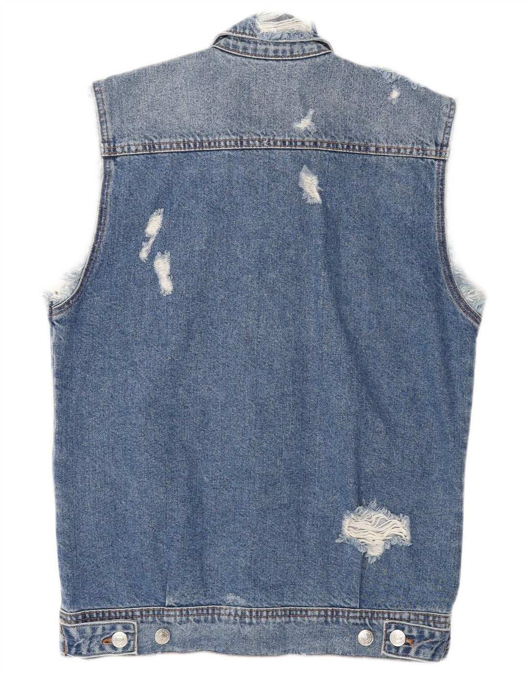Gilet da uomo in denim invecchiato Zara UK 36 piccolo cotone blu