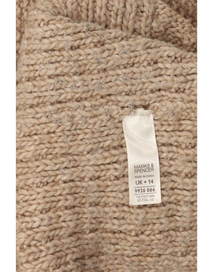 Maglione cardigan da donna Marks & Spencer UK 14 Acrilico marrone medio