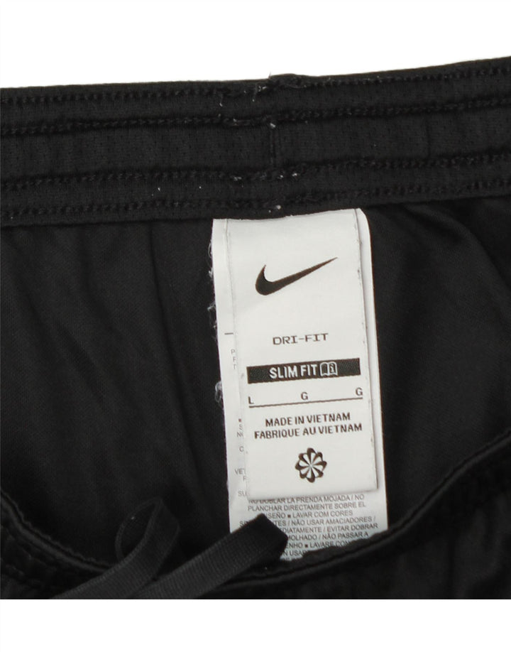 Pantaloncini sportivi NIKE Dri Fit Slim Fit da uomo, grandi, in poliestere color block nero