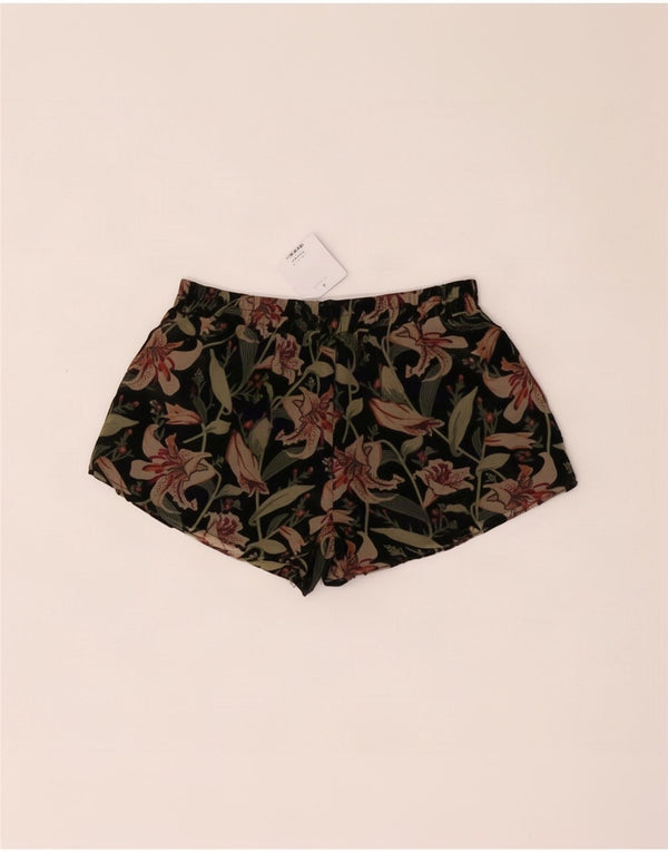 Topshop Pantaloncini da donna UK 8 Small W27 Viscosa floreale nera