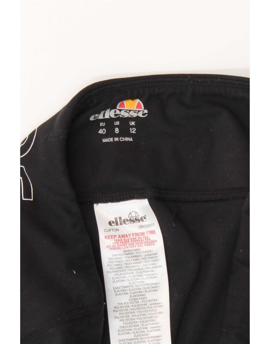 Pantaloncini sportivi grafici da donna Ellesse UK 12 Medium Black Colourblock