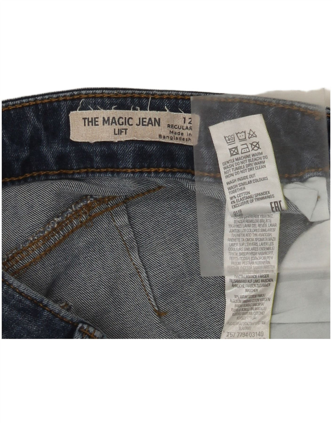 Jeans slim regolari da donna Marks & Spencer UK 12 medio W30 L28 cotone blu