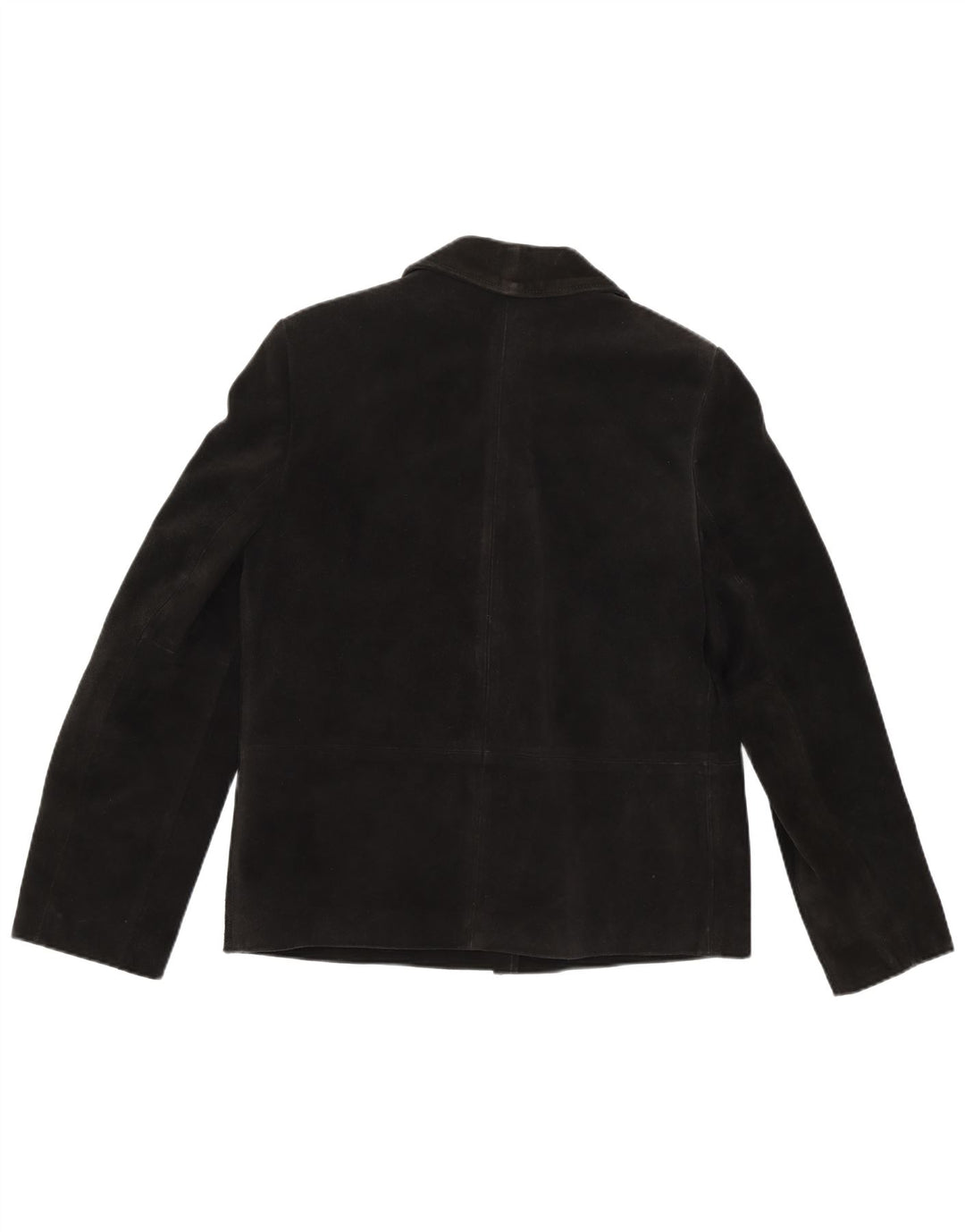 Giacca blazer da donna in pelle scamosciata a 3 bottoni BENETTON IT 44 media in pelle nera
